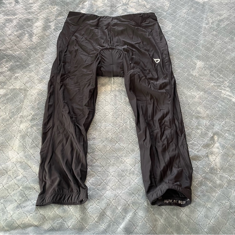 Baleaf Womens XXL Black Padded Cycling Capris 3D Gel Padded Biking Tights Pocket